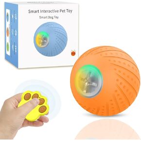 Smart Interactive Dog Ball Toys, Motion Activated Rolling Ball Moving Bouncing Dog Ball, Wicked Dog Ball with LED Flash Light, Christmas Toys for S/M Dogs, 2 Modes & USB Rechargeable