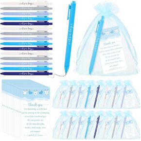 50 Set Baby Shower Favors Pens with It's a Boy/Girl Ballpoint Pens Thank You Tags Organza Bags Return Gifts for Guest Baby Shower Party Supplies(Purple, It's a girl)