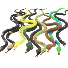 Yeonha Toys 9 Pcs Realistic Rubber Snake Toy Set, Waterproof Super Stretches Material TPR, Snake Figure Keep Birds Away Bathtub Garden Props Rainforest Reptile Fake Soft Touch Snake Toy