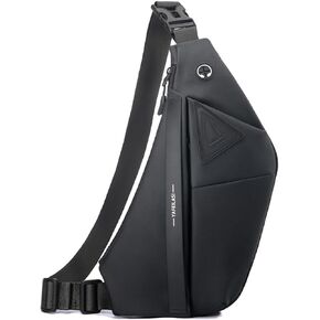 Slim Sling Bag, Anti-Theft Crossbody Chest Shoulder Backpack Water Resistant Personal Pocket Bag for Hiking Travel