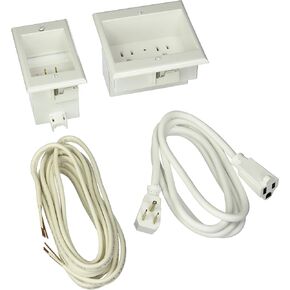 Solutions TWO-PRO-12 Dual in-Wall Cable Management for Wall-Mounted TVs, 12' Romex Cable, White