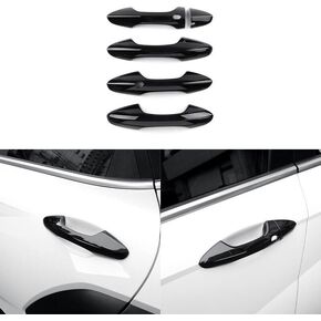 Carbon Fiber Style ABS Car Exterior Door Handle Cover Set Compatible with Kona SX2 2024 Accessories
