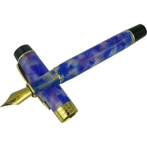 Jinhao Century Series 100 Fountain Pen, Dark Blue Marble, 18KGP Fine Nib With Ink Converter, Arrow Clip, Gift Box