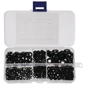 FEIYING 500Pcs Black Flat Rubber Washers Assortment Kit,M2 M2.5 M3 M4 M5 M6 Nylon Washers Metric Washers