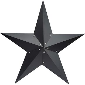 JoyEvy 36" Large Barn Star-Black Barn Star Outdoor Decoration-Metal Star for Outside Texas Stars Art Rustic Vintage Western Country Home Farmhouse Primitive House Decor- Primitive Wall Décor
