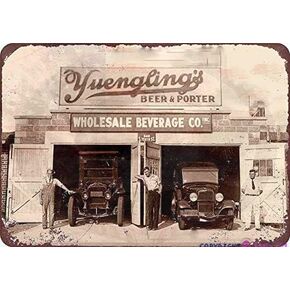 علامة قصدير معدنية قديمة جديدة | 1934 عتيقة لمصنع الجعة Pa حانة حظر البيرة Yuengling علامة عتيقة | بار النادي المنزلي، رجل الكهف، جراج المزرعة، لافتة معدنية مزخرفة بالقصدير مقاس 8 × 12 بوصة in Kuwait