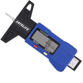 Tire Tread Depth Gauge, Digital Tire Tread Depth Gauge LCD Display Professional for Motorcycles,Cars,Trucks,Vans,SUV,Accurate Reading Tyre Tread Depth Gauge 32/32 inch/0-1"/25.4 mm