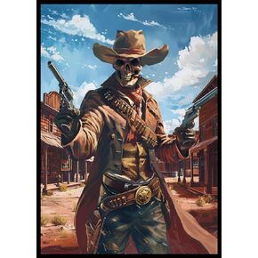 MTG Card Sleeves 100CT (Skull Outlaw), Matte Art Card Sleeves, Matte Back & Gloss Front, 66x92mm