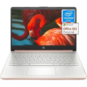 HP Stream 14 inch Laptop for Student and Business, Intel Quad-Core N4120 Processor, 16GB RAM, 320GB Storage (64GB eMMC + 256GB Card), 1-Year Office 365, Webcam, Long Battery Life, WiFi, Win 11 H in S