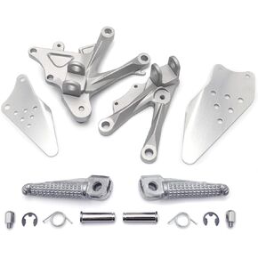 HTTMT MT390-031-BK Black Front Rider Foot Rest Pegs Brackets Compatible with 2006-2010 KAWASAKI ZX-10R