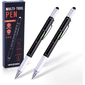 6-in-1 Multi-Tool Pen Set of 2 | Father's Day Gift | Lightweight Tool Pens For Men And Dads I Measure, and Scribble with Style| Perfect Stocking Stuffers Multi Tool Pen Set