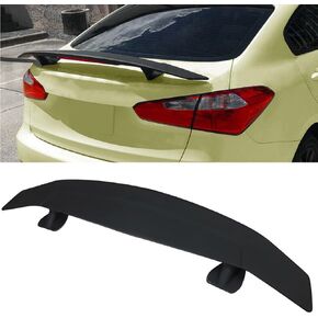 52 Inch Universal Fit 2 Pedestal Trunk Spoiler Wing Fin Tail Matte Black with Light in Saudi Arabia