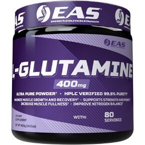 L-Glutamine Powder | 99.5% Purity AjiPure Glutamine | Maximize Muscle Growth & Recovery | Improve Nitrogen Balance | 400mg, 80 Servings (Unflavored)