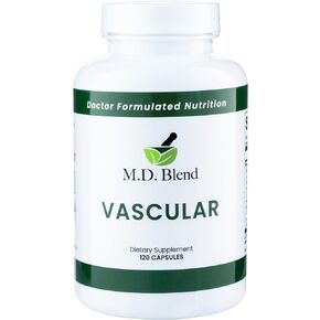 M.D. Vascular - Expert Formulated Supplement - Vascular & Overall Wellness Goals - Proper Flow, Numbers, Balance - Powerful Garlic, Ginger, L-Arginine, Pomegranate - 120 Capsules (Pack of 1)