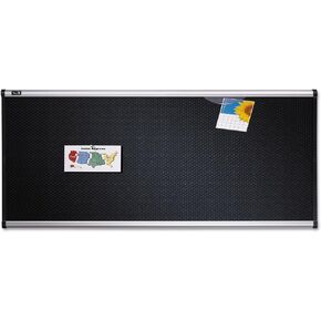 Quartet Bulletin Board, 3' x 2', Embossed, Hi-Density Foam, Aluminum Frame (B343A),Black