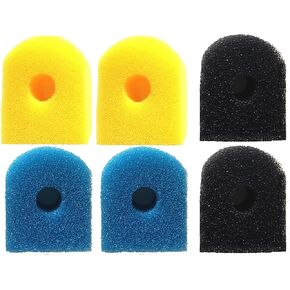 Aquarium Filter Replacement Sponge, Fish Tank Filter Replacement Parts, 3-Stage in-Tank Filter 130GPH 10-40 Gallon Fish Tanks (2 Coarse Sponge, 2 Black Sponge, 2 Fine Sponge)