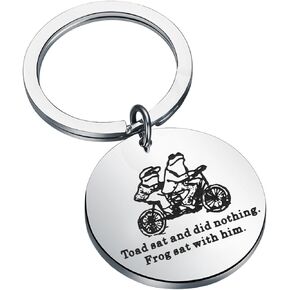KEYCHIN Frog And Toad Keychain Toad Storybook Lover Gifts Toad Sat And Did Nothing Frog Sat With Him Jewelry