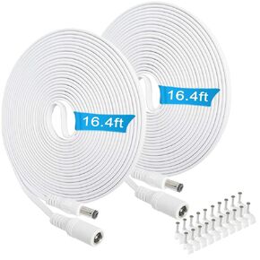 DC Extension Cord 16.4FT,5.5mm x 2.1mm 12v DC Power Extension Cable Flat 12 Volt Power Supply Adapter for CCTV Security Camera Surveillance IP Camera Dvr Standalone LED Strip,Male to Female