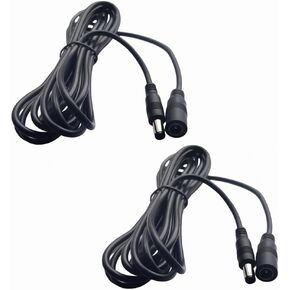 DC Power Extension Cable 10FT,5.5mm x 2.1mm Extension Cord,12v Extension Cord for Security Camera CCTV IP,Router,LED Strip,5V 9V 24V 12 Volt Male to Female Plug Supply Adapter Power Cord 2 Pack