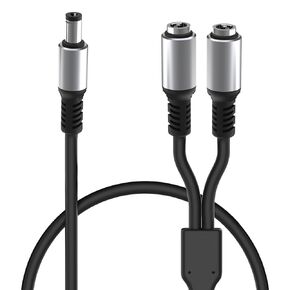 Y Splitter DC Extension Cord, 1 Male to 2Female 5.5mm x 2.1mm DC 12V Power Extension Cable, 2 Way DC Power Splitter Adapter Cable for Security Camera,LED Strip Lights,CCTV Surveillance