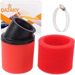 Universal 35mm Red Angled Double Foam Pod Performance Filter Cleaner 50cc 70cc 90cc 110cc 125cc Motorcycle ATV Quad Scooter Go Kart Moped Pit Dirt Racing Super Pocket Mini Bike Yamaha