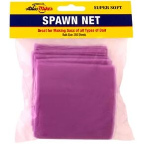 ATLAS Spawn NET 4" X 4" Squares - Ideal for Bait Sacs – Salmon Eggs, Liver, Soft & Cut Bait - Versatile Aquatic Mesh for Fishing Enthusiasts - Premium Quality for Successful Fishing Ventures - Purple