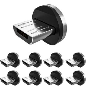 360°Rotating Magnetic Phone Cable Adapter Connector Tips Head for I(9 Pack)