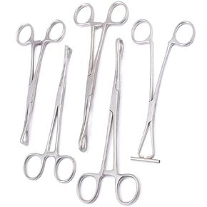 5 Pieces Body Piercing Instruments Kit Tools Penington Forceps Stainless Steel Instruments