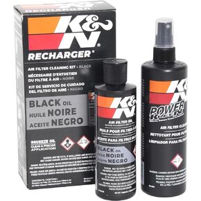 K&N Air Filter Cleaning Kit: Squeeze Bottle Filter Cleaner and Black Oil Kit; Restores Engine Air Filter Performance; Service Kit-99-5050BK