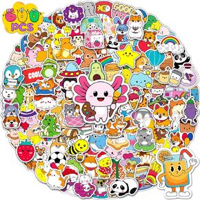 STKJoviale 600PCS Stickers for Kids Cute Stickers Kawaii, Water Bottle Stickers Waterproof Vinyl Laptop Stickers for Girls Boys Students Cute Animal Kid Stickers Pack