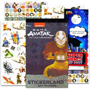 Avatar The Last Airbender Stickers Set - Bundle with 200+ Avatar Stickers for Kids Featuring Aang, Appa, Momo, Katara, Zuko, More | Avatar Party Supplies for Boys, Girls