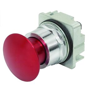 Siemens 52PP2A2 Heavy Duty Push Pull Button, Water and Oil Tight, 2 Positions, Maintained, Mushroom Head, Metal, 1-3/4" Head, Threaded, Red