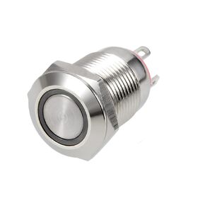 Uxcell لحظة مفتاح ضغط معدني 12 مللي متر تركيب ضياء 2A 1NO 3-6VAC/DC ضوء LED أحمر