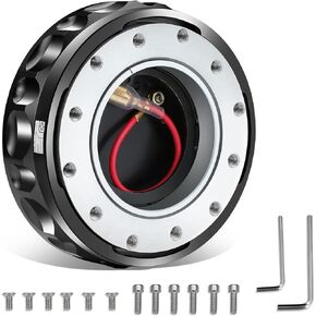 J2 Engineering J2-QR-ZTL-9070-BK Aluminum Low Profile Twist Lock Quick Release Steering Wheel Hub Adapter Kit 6 X 70mm / 6 X 74mm Bolt Pattern,Black