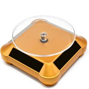 FASTTOBUY Solar Display Stand Turntable, Double Used Rotating Display for UV Resin Curing Light LCD/SLA/DLP 3D Printer Solar Power Jewelry Spinner Watch Hobby Collection Shelf
