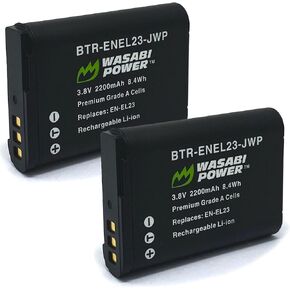 Wasabi Power Battery (2-Pack) Replacement for Nikon EN-EL23 and Compatible with Nikon B700, P600, P610, P900, P900s, S810c