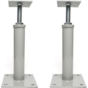 2 PCS Adjustable House Floor Jacks, Post Floor Joist Jacks for Leveling, 11.8" - 16" Height Range, 9920 lbs to 6860 lbs Height Capacity(Each), Telescoping Jack for Temporary Support(Grey)