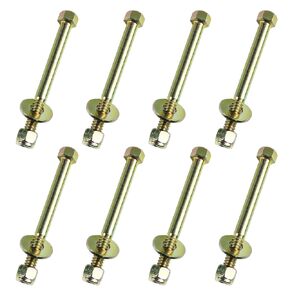 1/4" x 1-1/2" Hex head bolt by color galvanization with Nylon lock nut and large size washer Assortment Kit,Alloy steel,Grade 5.(8pcs pack)