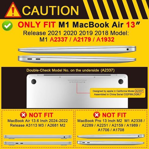 DONGKE Ultra Slim Hard Shell Case for MacBook Air 13 inch M1 A2337/A2179/A1932 [2021/2019/2018] - Protective Cover [Sturdy Shockproof] [Matte Midnight Blue] - Compatibility with MacBook Air 13 M1 in Saudi Arabia