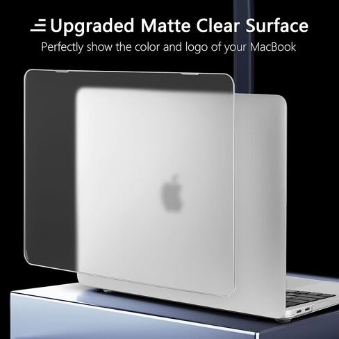 for MacBook Pro 13 inch M2 M1 Case 2020-2023 Released Model A2338 A2251 A2289 with Touch Bar, Laptop Hard Shell Case with Keyboard Cover & Trackpad Protector & Webcam Cover, Transparent in Saudi Arabia