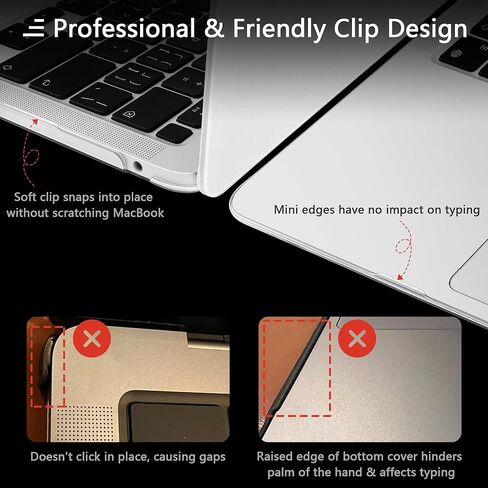for MacBook Pro 13 inch M2 M1 Case 2020-2023 Released Model A2338 A2251 A2289 with Touch Bar, Laptop Hard Shell Case with Keyboard Cover & Trackpad Protector & Webcam Cover, Transparent in Saudi Arabia