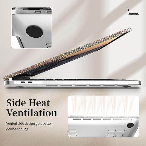 تصميم منسوج باللون البيج والأخضر لجهاز MacBook Pro مقاس 13 بوصة A2338 A2289 A2251 A2159 A1989 A1708 A1706 (2024-2016) in Saudi Arabia