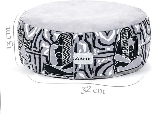 Zaveur Royal Court Yoga Meditation Cushion - 18" - Cotton Round Yoga Cushion for Meditation & Restorative Yoga - Yoga Cushion for Sitting on Floor - Pressure Relief & Relaxation Zafu Seat Cushion in Saudi Arabia