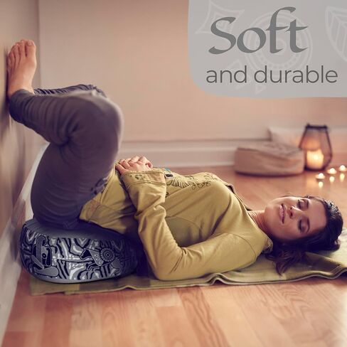 Zaveur Royal Court Yoga Meditation Cushion - 18" - Cotton Round Yoga Cushion for Meditation & Restorative Yoga - Yoga Cushion for Sitting on Floor - Pressure Relief & Relaxation Zafu Seat Cushion in Saudi Arabia