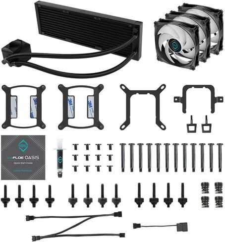 Iceberg Thermal IceFLOE Oasis 360mm AIO CPU Liquid Cooler - Close-Loop ARGB Gen 2 Water Cooler - 3 PWM RGB Case Fans - LGA 1700 / AM5 Ready in Saudi Arabia