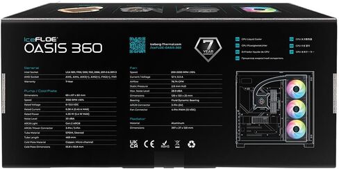 Iceberg Thermal IceFLOE Oasis 360mm AIO CPU Liquid Cooler - Close-Loop ARGB Gen 2 Water Cooler - 3 PWM RGB Case Fans - LGA 1700 / AM5 Ready in Saudi Arabia