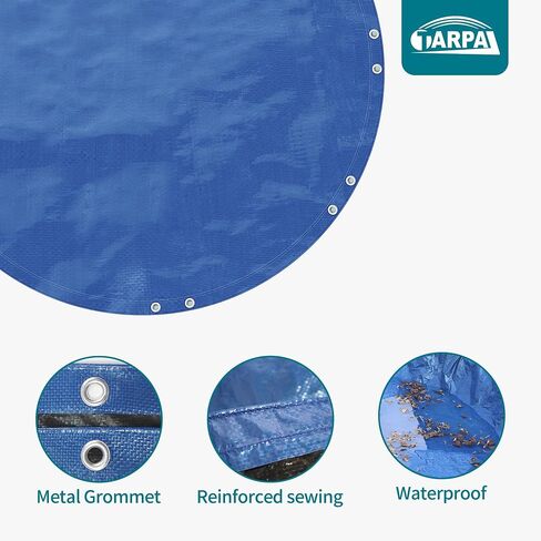 6ft Round Small tarp Waterproof 8mil Poly Tarps Multifunctional Tarpaulin Dust and UV Resistance Outdoor Cover for Pet House/Tent Under The tarp Etc.（Blue/Black） in Saudi Arabia