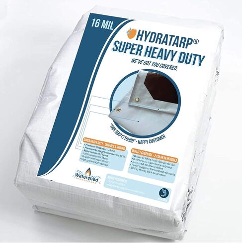 Watershed Innovations HydraTarp 12 Ft.x12 Ft. Super Heavy Duty Waterproof Tarp - 16mil Thick - White/Brown Reversible Tarp in Saudi Arabia