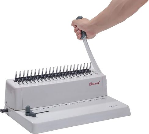 21 Hole Metal Binding Machine Comb Binding Manual Punch and Bind Operation Capacity:250 Sheets by BUYOR in Saudi Arabia