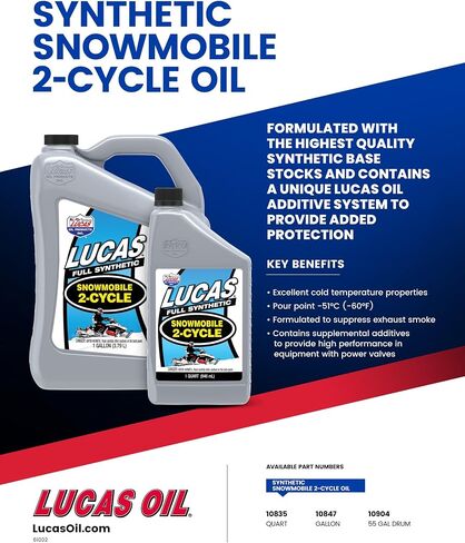 Lucas Oil 10847 Synthetic 2-Cycle Snowmobile Oil - 1 Gallon in Saudi Arabia
